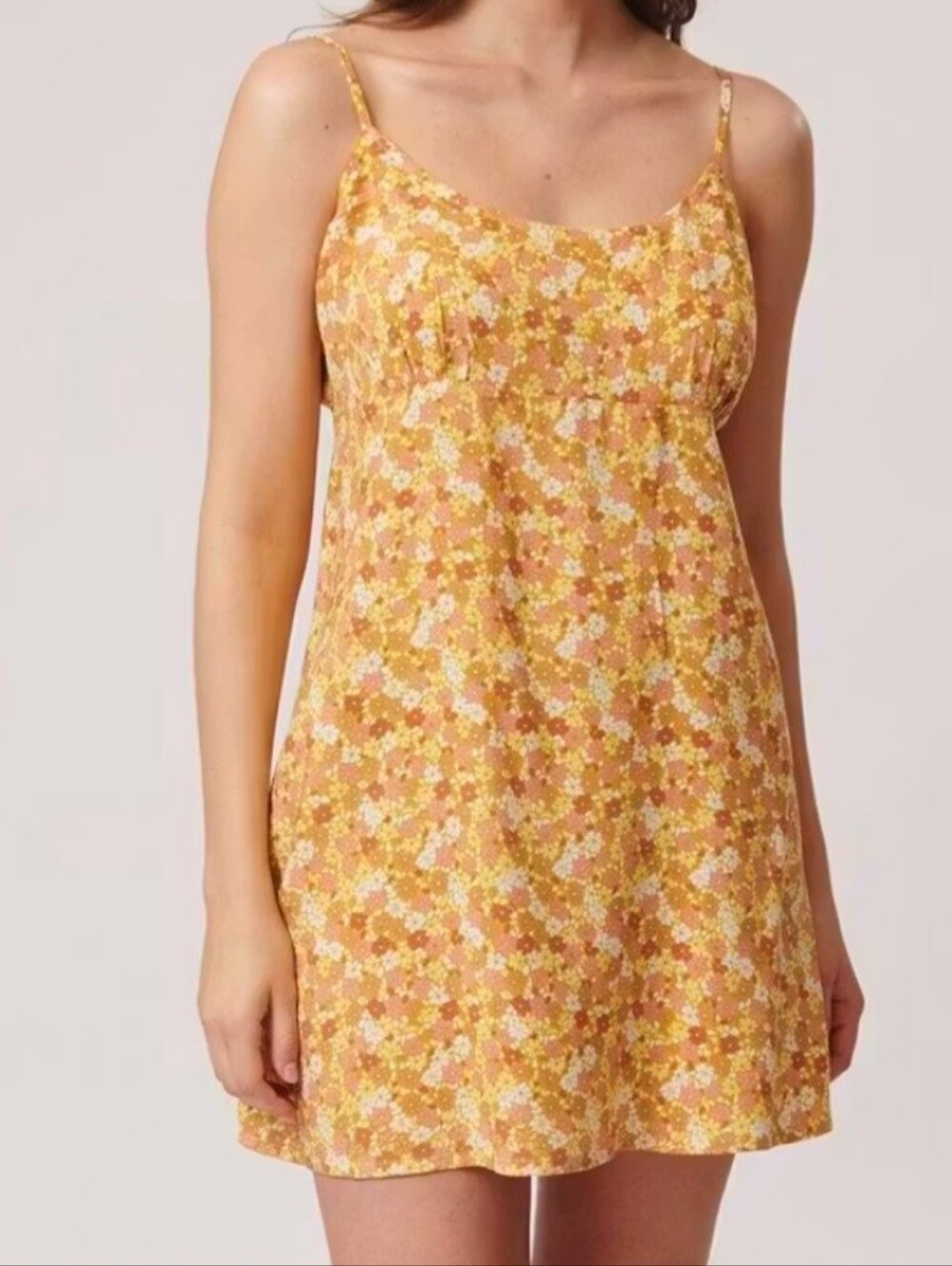 Volcom Beach Bandit Floral Slip Dress in Orange, Yellow, and White Print Size XL